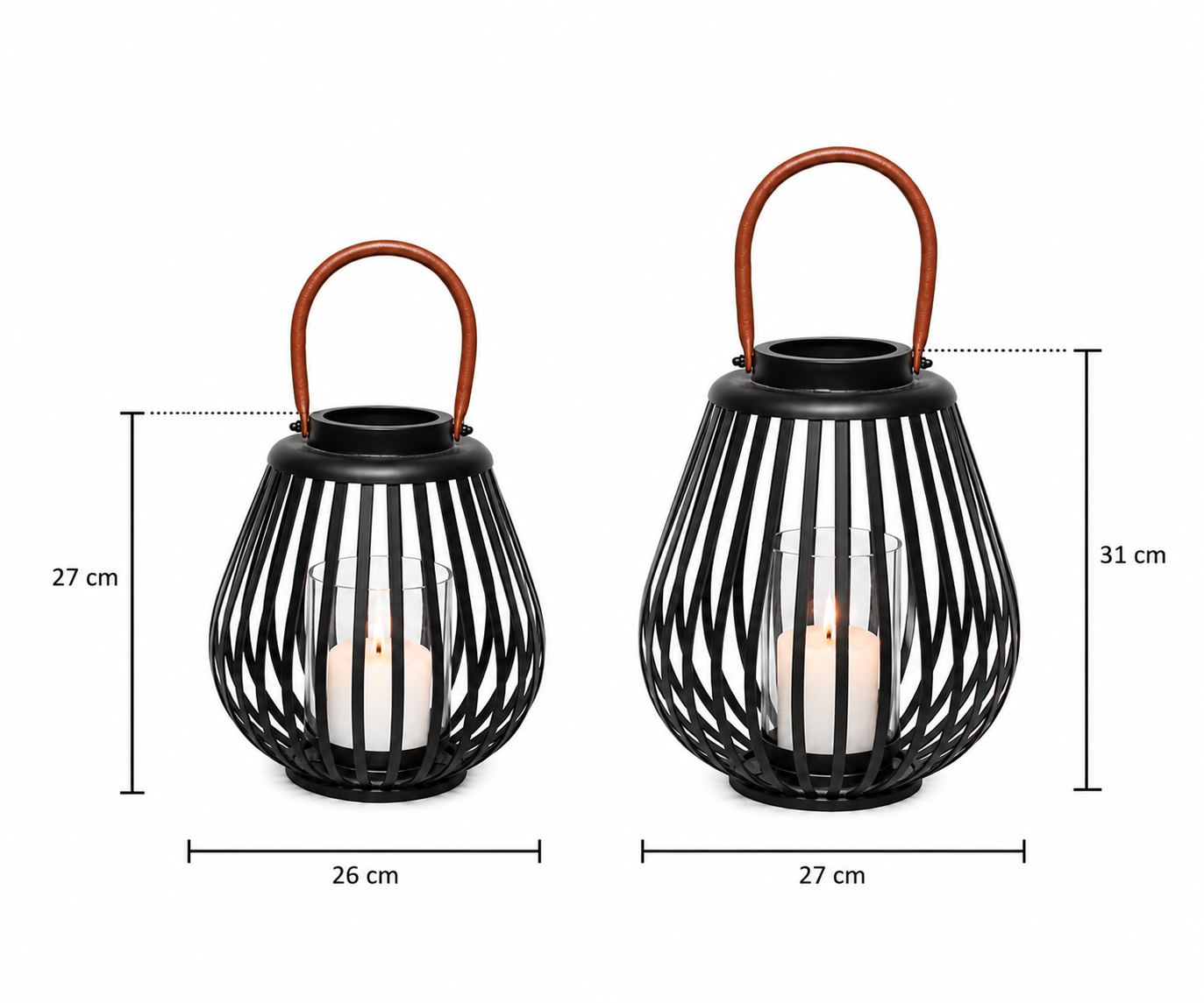 Black Powder Coated Cage Lantern
