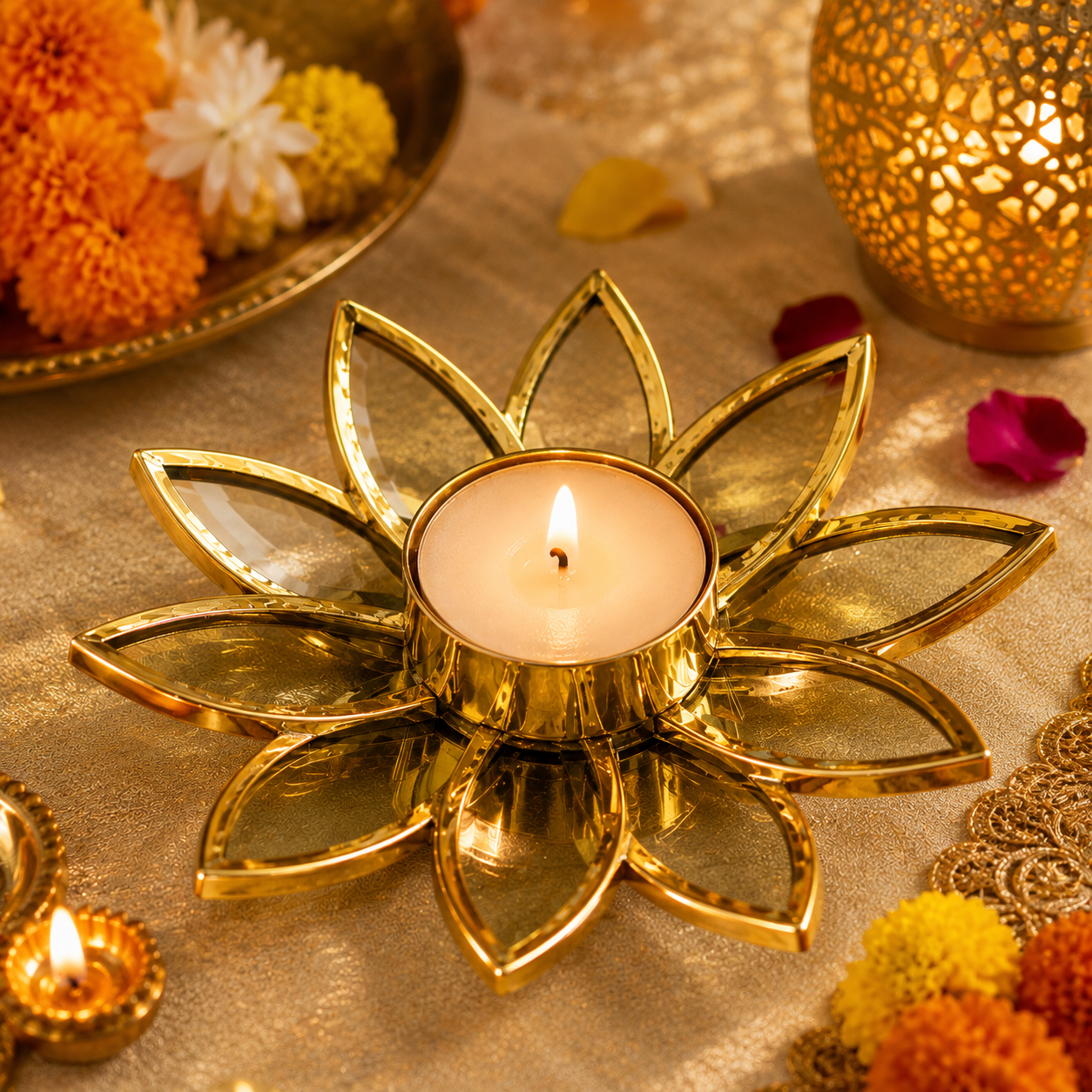 Lotus shape T- light holder