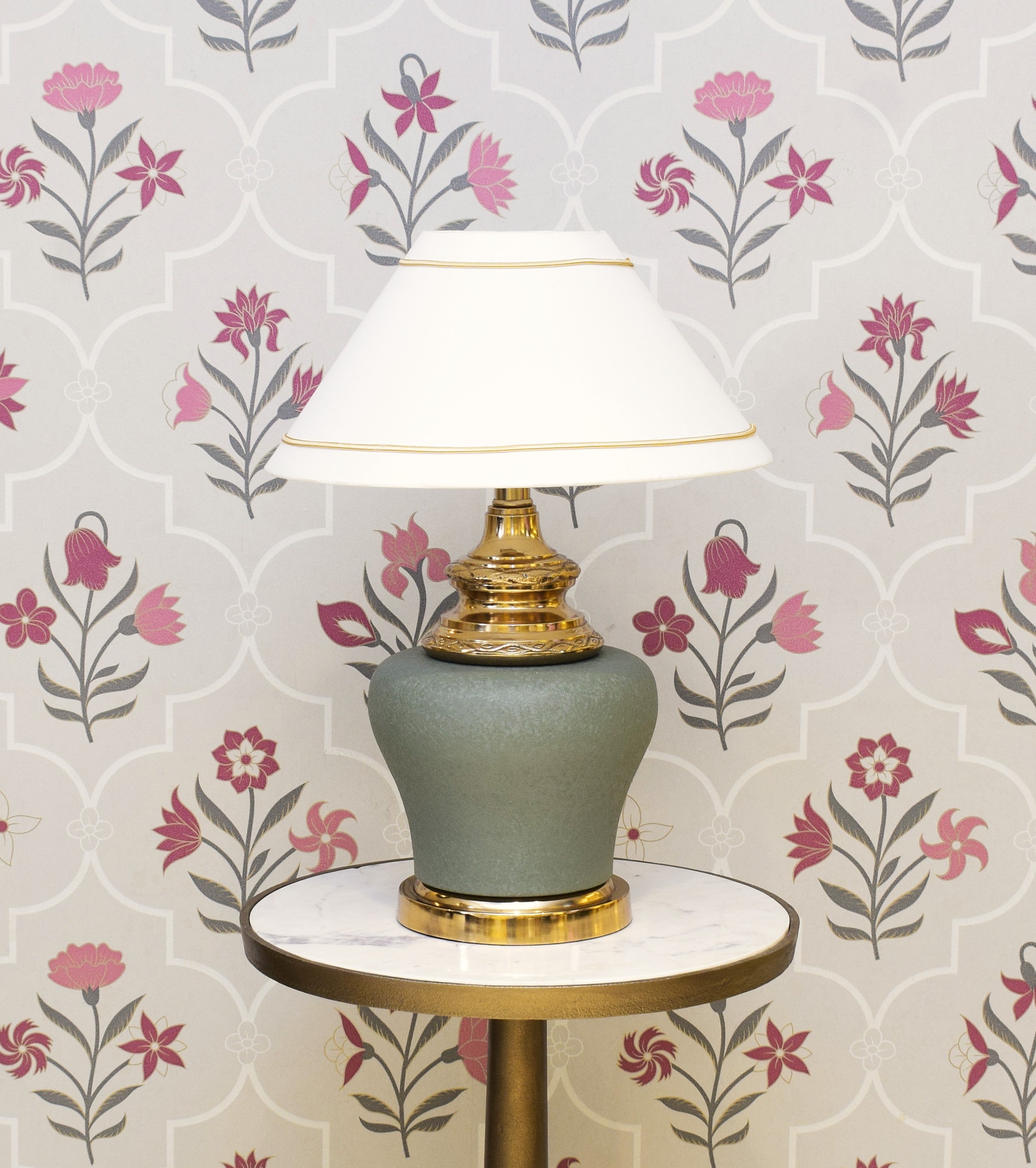 Metalic Gold and Green finish table lamp
