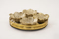 Round Tray with Four Bowls – Gold Finish (25 cm)