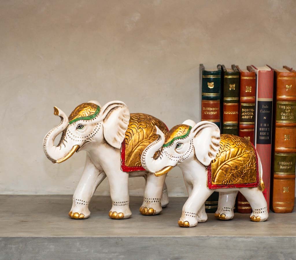Elephant white & Gold Large