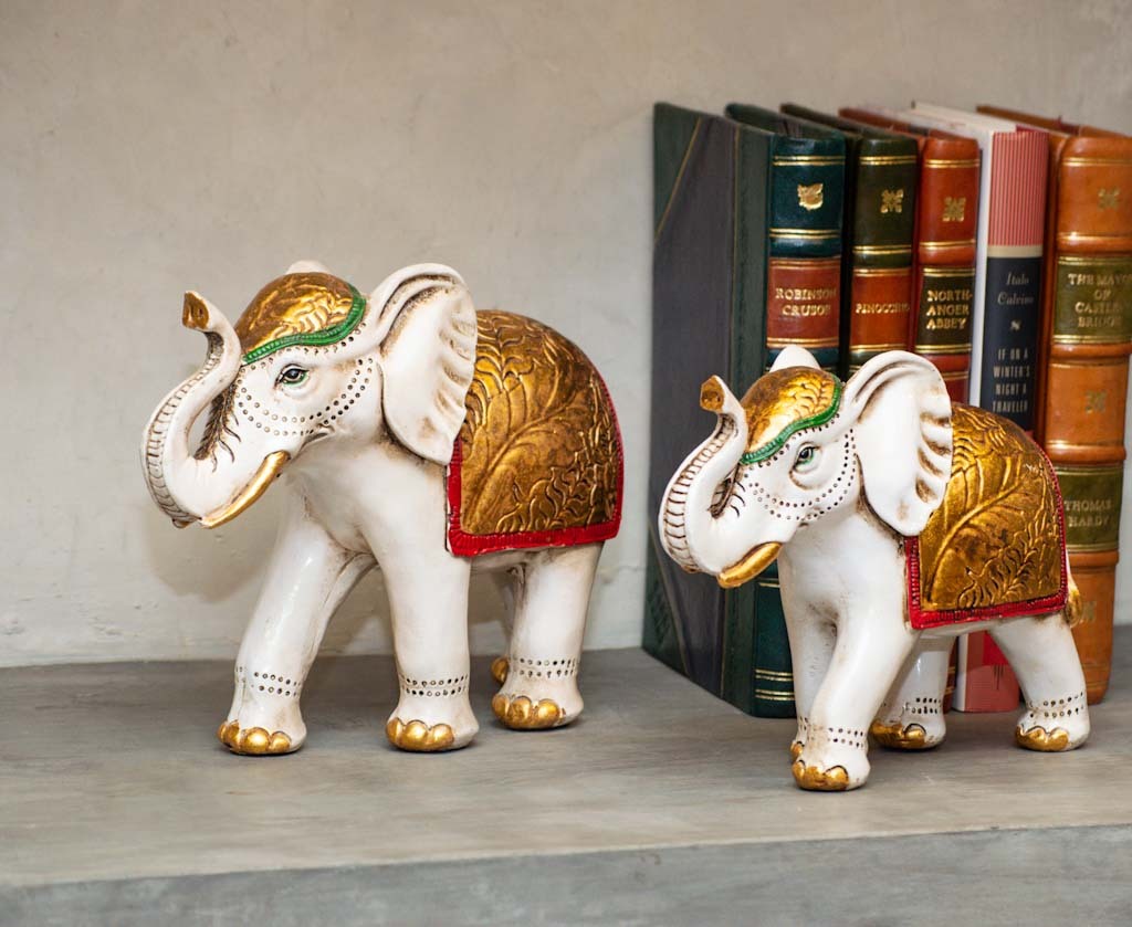 Elephant white & Gold Large