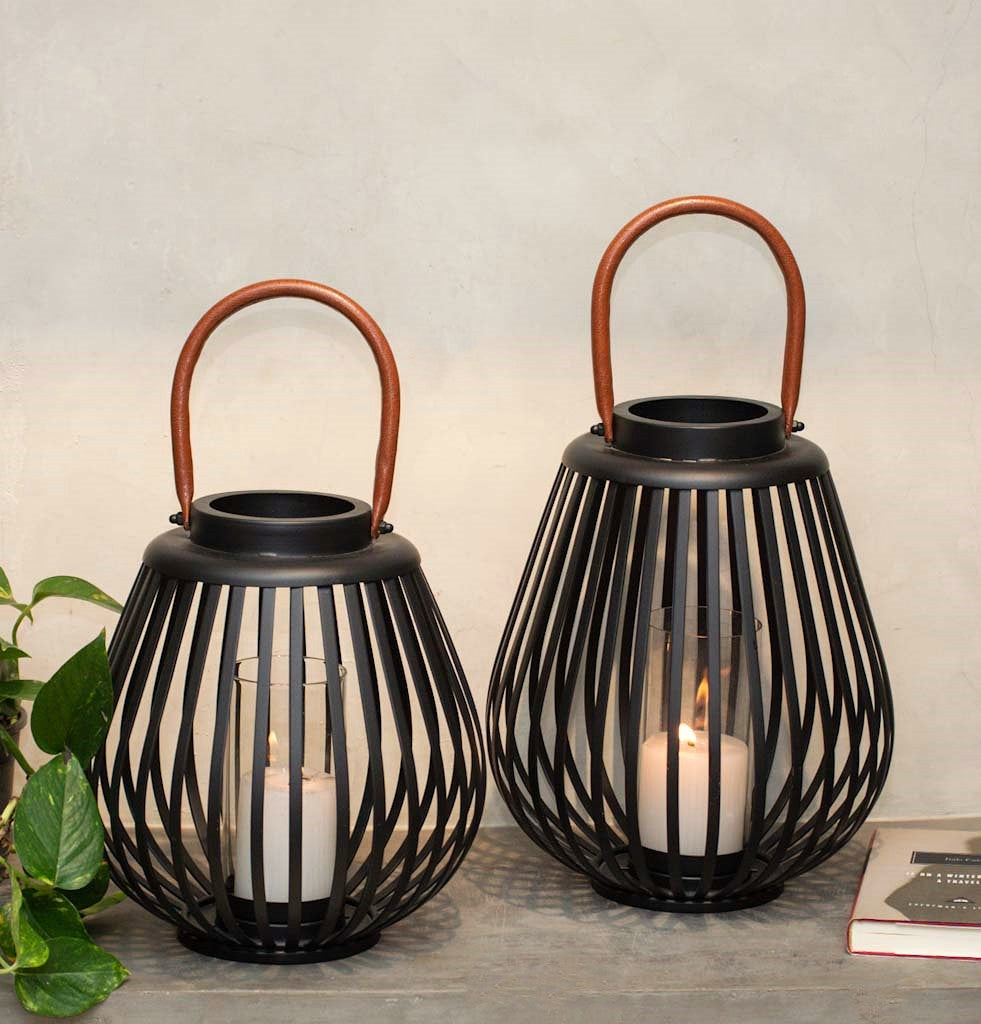 Black Powder Coated Cage Lantern