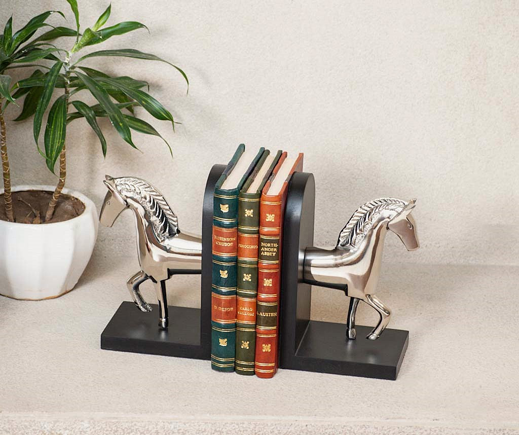 Nickel Running Horse Bookend