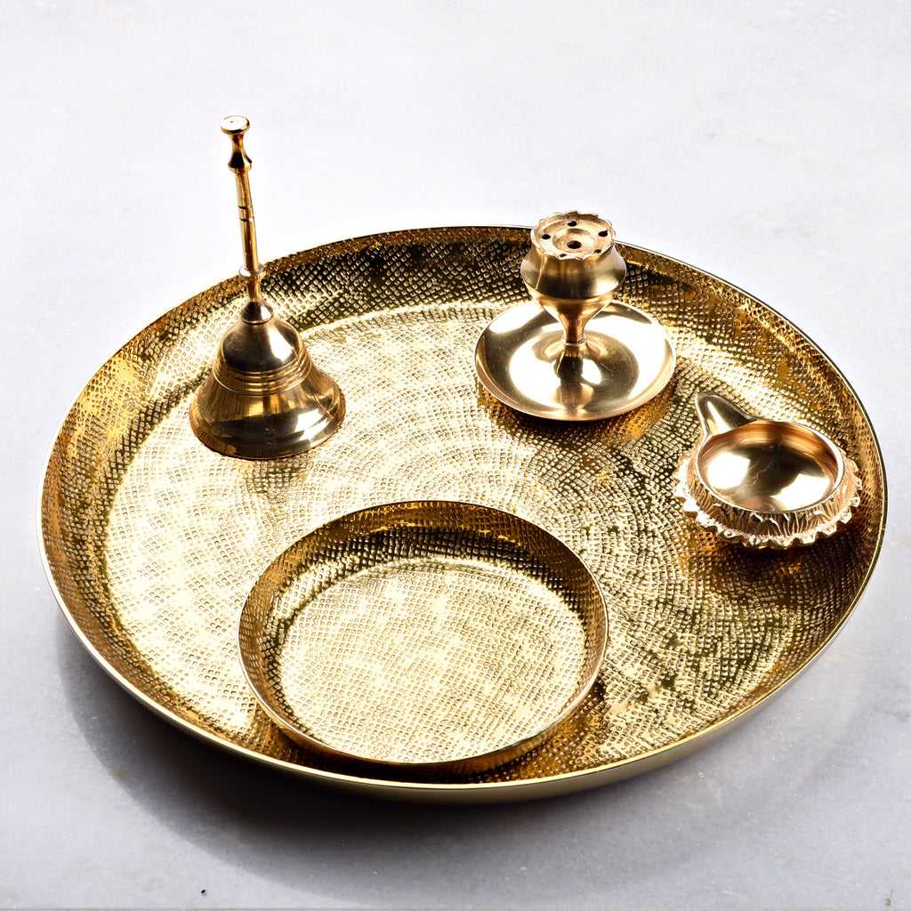 Pooja Thali Set with 4 Accessories