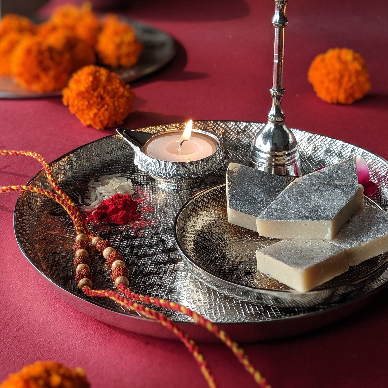 Pooja Thali Set with 4 Accessories