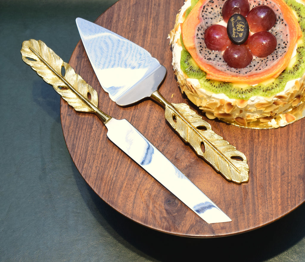 Feather Handle Cake Serving Set of 2