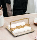 Dot Hammered Napkin Tray in nickle finish