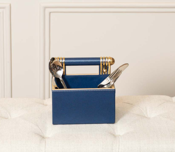 Leatherette Cutlery Holder with Handle
