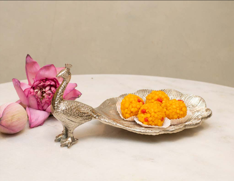 Peacock decor platter