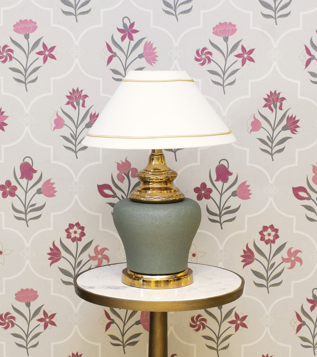 Metalic Gold and Green finish table lamp