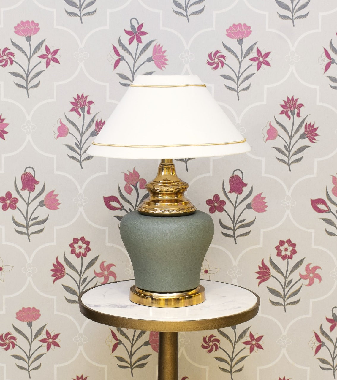 Metalic Gold and Green finish table lamp