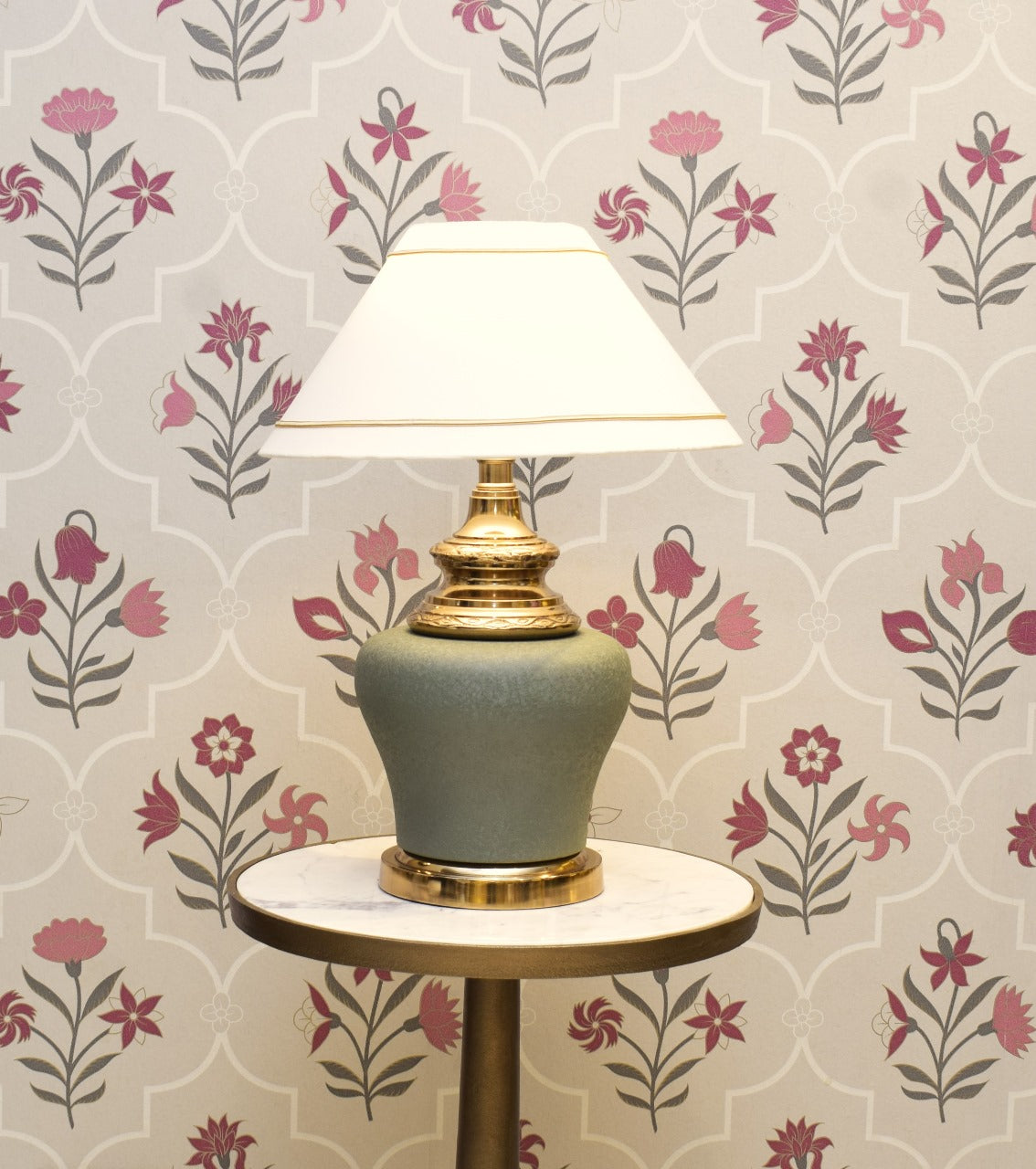 Metalic Gold and Green finish table lamp