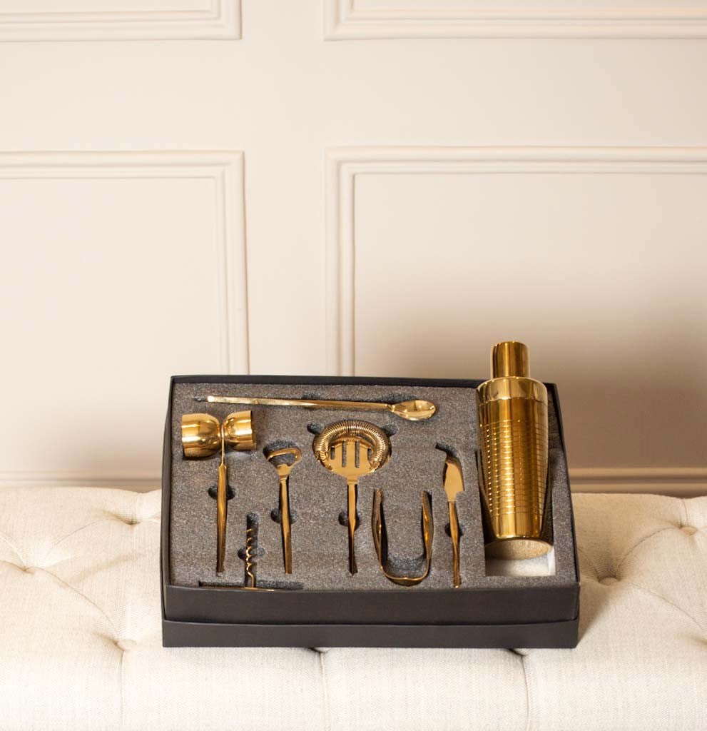 Bartool in PVD Gold Finish set of 8
