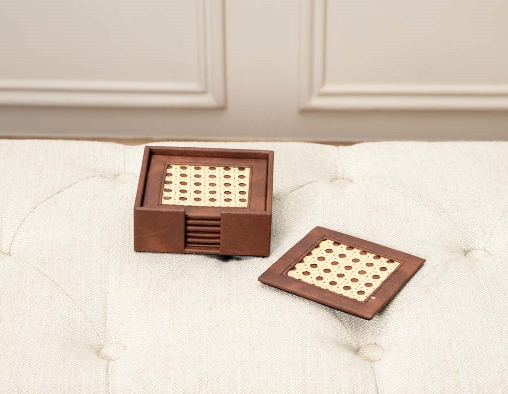 Leatherette Tray, Coaster, Pen & Tissue Holder SO4