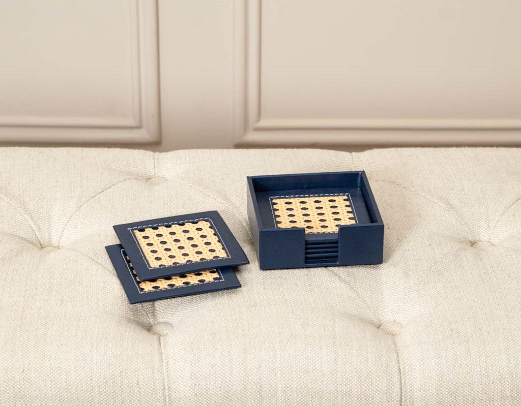 Leatherette Tray, Coaster, Pen & Tissue Holder SO4